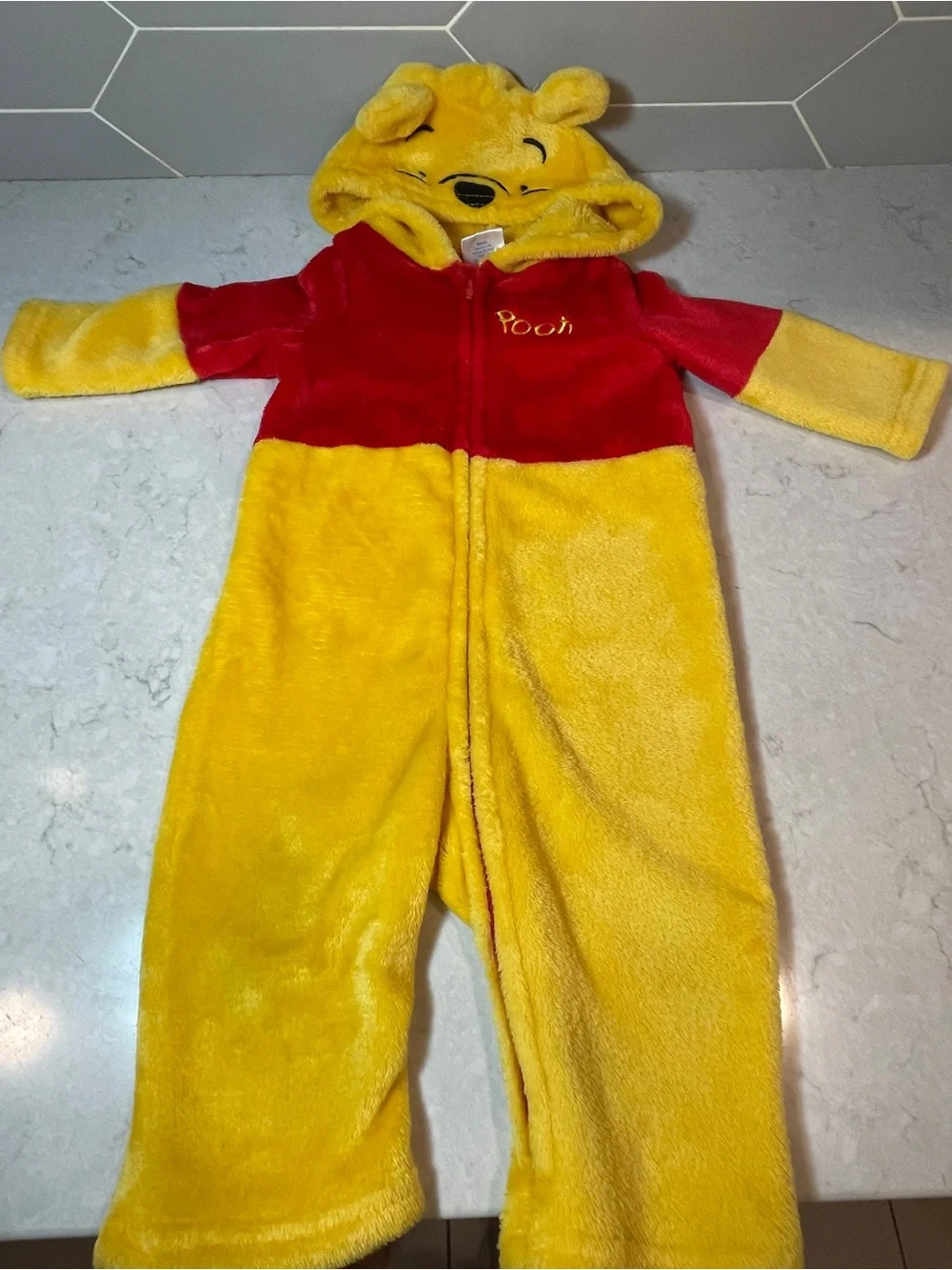 Winnie the Pooh Plush Fleece Kids One-Piece | Size 12 months | Pajama Costume - Picture 1 of 6